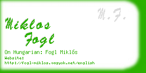 miklos fogl business card